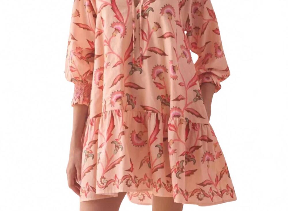 NEW OMIKA ellie mini dress in camelia peach
